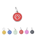 Zinc alloy pet ID tags featuring hollow paw prints in six vibrant enamel colors - 25mm / Red