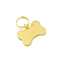 Médaille pour chien en alliage de zinc dorée en forme d'os avec finition miroir - 26*18mm / Doré