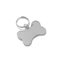 Médaille pour animaux en alliage de zinc en forme d'os avec anneau métallique - 26*18mm / Chrome