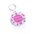 Médaille pour chien rose avec gravure Oh Shit I'm Lost et empreintes pour colliers - Rose rouge