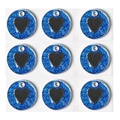 Blue glitter round pet ID tags with heart pattern for personalized dog collars - Blue