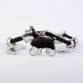 Handgeweven hondenarmband met Schnauzer hanger en I Love Dogs zilveren bedel - Zwarte Schnauzer