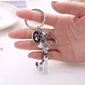 Porte-clés Husky 3D en alliage de zinc avec breloques os et patte pour cadeau créatif - Husky