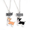Colliers Best Friend assortis avec pendentifs chiens mignons et chaîne en acier inoxydable - Chihuahua Jaune et Noir