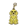 Goldener Labrador Emaille-Schlüsselanhänger mit Glanzfinish und silbernem Karabiner - 30mm / Golden Retriever