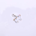 Ciondolo gatto calico in smalto con chiusura a moschettone in argento per gioielli fai da te - 3cm / Gatto Calico a Coda Corta