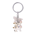 Three-piece cat keychain pendant with hollow mesh and colorful enamel calico cats - 9cm / Bobtail Cat
