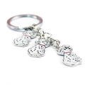 Zilveren metalen sleutelhanger met drie schattige witte dalmatiër hond hangers van email - Dalmatische kralenketting