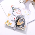 Cartoon Dachshund enamel keychain with I Love Dogs charm on silver metal ring - Black Brown Dog With I Love Dogs Disc / Black