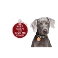 Détail de médailles en métal rouge et orange pour animaux avec gravure Keep Calm - 30mm / Bordeaux