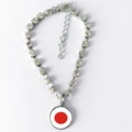 Schitterende strass hondenhalsband met een Japanse vlag hanger en verstelbare zilveren ketting - S / Japan