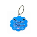 Cloud-shaped blue enamel pet ID tag with Cat's Meow text and cute kitten face design - 32*27mm / Blue