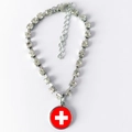 Funkelndes Strass-Halsband für Haustiere mit Schweizer Flagge und verstellbarem Verschluss - S / Schweiz