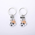 Dettaglio del portachiavi bulldog Best Friends in lega di zinco con finitura smaltata - Boxer