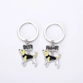 Zinc alloy Beagle dog pet keychain pair with Best Friends engraved tags and enamel finish - Foxhound