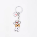 Détail du porte-clés chien en métal avec pendentif chiot émaillé et breloque - Nouveau Maltais Avec Motif En Forme De Cœur