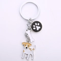 Dettaglio del portachiavi Jack Russell Terrier con ciondoli a forma di osso e zampa - Jack Russell con Zampa e Osso