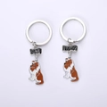Zinc alloy Best Friends pet keychain set featuring two cartoon collie dog pendants - Sheltie