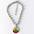 Collier en strass étincelants avec pendentif drapeau de l'Équateur pour animaux - S / Équateur