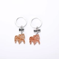 Set portachiavi Bulldog Best Friends in lega di zinco con smalto marrone - Shar Pei
