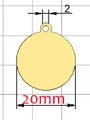 Golden 20mm round stainless steel military tag pendant for DIY engraving - Round Gold (20mm) / Gold
