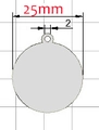 DIY stainless steel round dog tag pendant with 25mm diameter and top hanging ring - Round Steel (25mm) / Steel