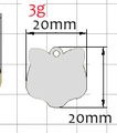 Cat-shaped stainless steel pet ID tag, 20mm x 20mm DIY engraved pendant in light grey - Cat Head (20mm) / Steel