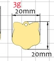 Golden cat head shaped stainless steel pet tag with 20mm diameter and 3g weight - Cat Head (20mm) / Gold