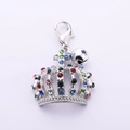 Ciondolo a corona per animali con strass colorati, campanellino e chiusura a moschettone - Stile Corona 3D (10-B立体皇冠)