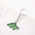 Porte-clés dinosaure stégosaure vert en émail avec anneau en métal pour sacs à main - Dragon Vert