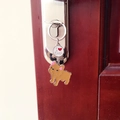 Simpatico portachiavi in metallo con bulldog francese marrone e ciondolo I Heart Dogs - Stile Pendente Bulldog Marrone E Cuore