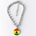 Collier strass argenté avec pendentif drapeau Ghana pour chien et chat cadeau mondial - S / Ghana