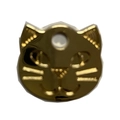 Minimalistischer goldener Katzen-Anhänger aus Zinklegierung für Haustierhalsbänder - Gold