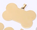Golden bone-shaped stainless steel pet ID tag with a high-polished mirror finish - Plain Bone (50*28) / Gold