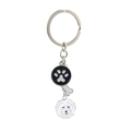 Portachiavi minimalista per animali con pendente a cane, osso e impronta di zampa - 39 West Highland Terrier