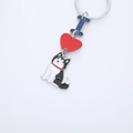 Zinklegierung Schlüsselanhänger mit Herz und Husky-Hund Anhänger für Auto und Geschenke - Schwarzer Husky