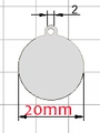 Ronde roestvrijstalen zilveren huisdierpenning met 20mm diameter en een gat van 2mm - Zilver 20mm