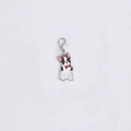 Ciondolo smaltato Bulldog Francese con farfallino rosso e chiusura a moschettone - Stile con Cravatta a Farfalla
