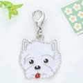 Portachiavi in smalto a forma di West Highland White Terrier con chiusura a moschettone - Stile Testa di West Highland White Terrier (4)