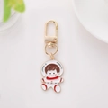 Cute golden metal cartoon astronaut keychain with colorful enamel for bag and key charms - Astronaut Style One