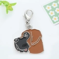 Brown enamel Great Dane dog keychain with silver lobster clasp for bag decoration - Great Dane or Boxer Head Style (7)
