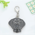 Gray mastiff dog charm with metal lobster clasp for bags or keychains - Gray Mastiff Head Style (8)