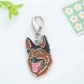 Enamel German Shepherd dog charm with lobster clasp for keychains and bags - German Shepherd Head Style (10)