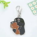 Enamel black and tan dog head keychain with a silver lobster clasp for bag charms - Gordon Setter Head Style (11)