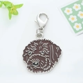 Brown enamel poodle keychain with silver lobster clasp for pet lovers bag charm - Brown Teddy or Poodle Head Style (16)