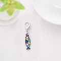 Cartoon colorful fish charm keychain with enamel finish and silver lobster clasp - Fish