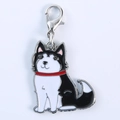 Cartoon husky sleutelhanger van metaal met emaille afwerking en handige musketonsluiting - 30MM / Husky