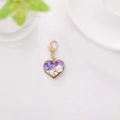 Exquisite purple heart pendant with pearls and golden clasp for bags and keychains - Heart 2