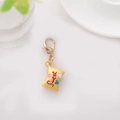 Sweet yellow snack pouch alloy keychain pendant with red lettering and colorful hearts - Bed Pillow