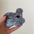 Close-up of cute koala shark hair claw clip made from grey marble acetate material - Large (Koala Shape) / Gray
